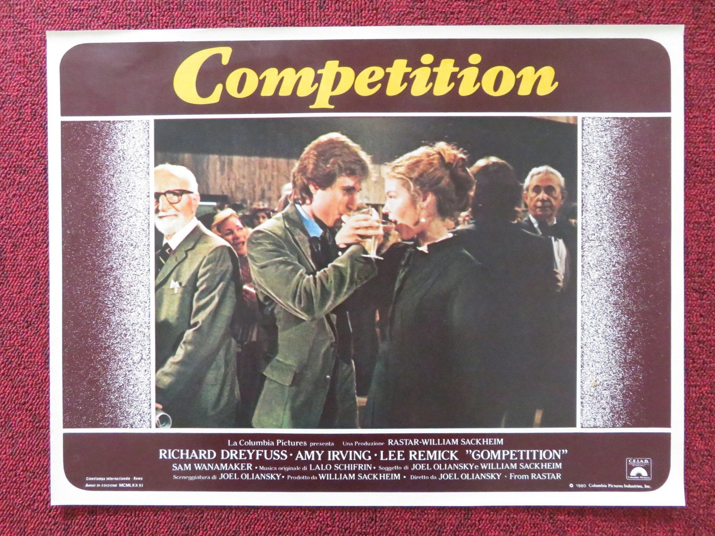 THE COMPETITION - H ITALIAN FOTOBUSTA POSTER RICHARD DREYFUSS AMY IRVING 1980 Rendezvous Cinema Movie posters