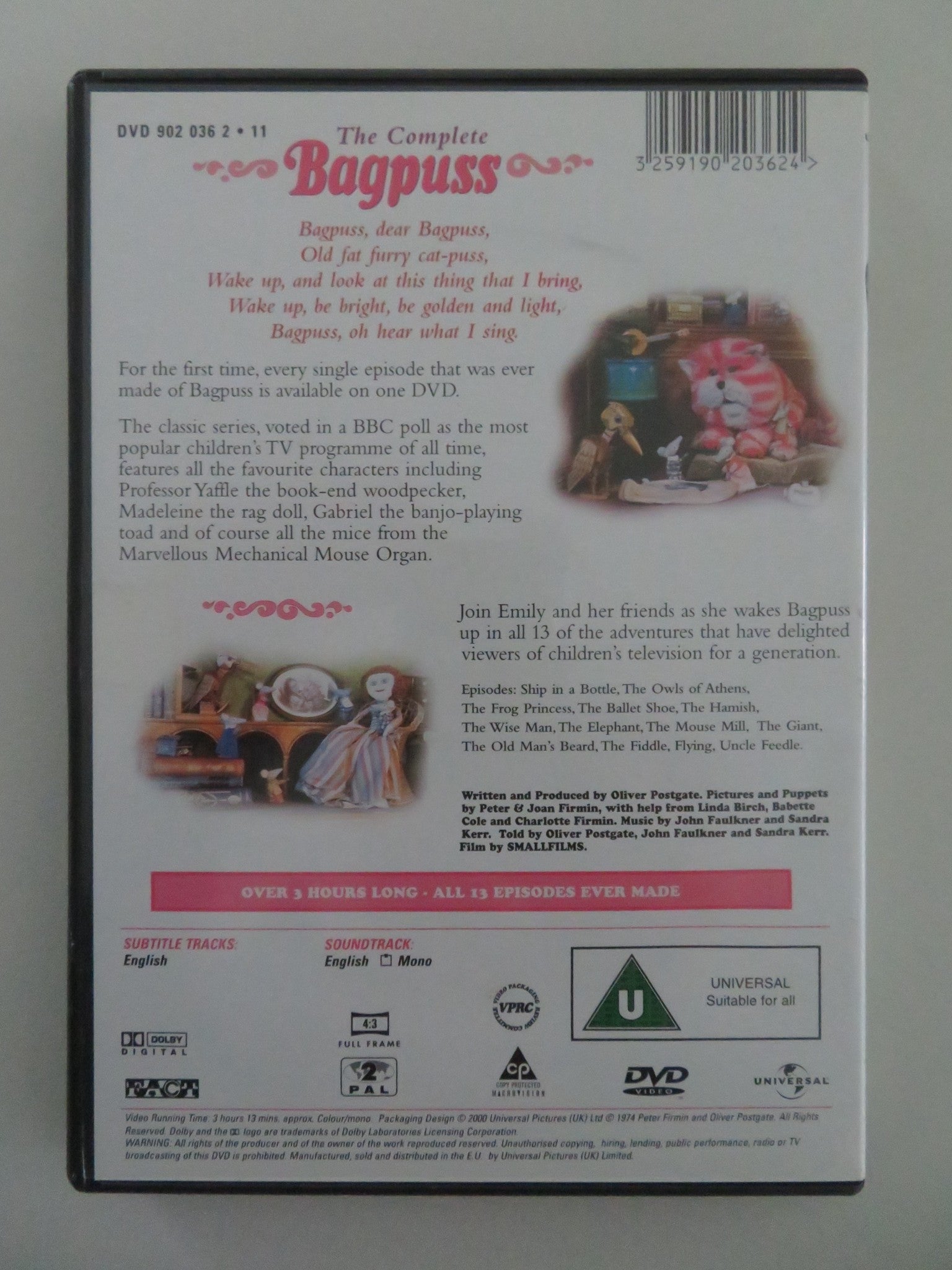 THE COMPLETE BAGPUSS (DVD) OLIVER POSTGATE SANDRA KERR 1974 REGION 2 Movie posters