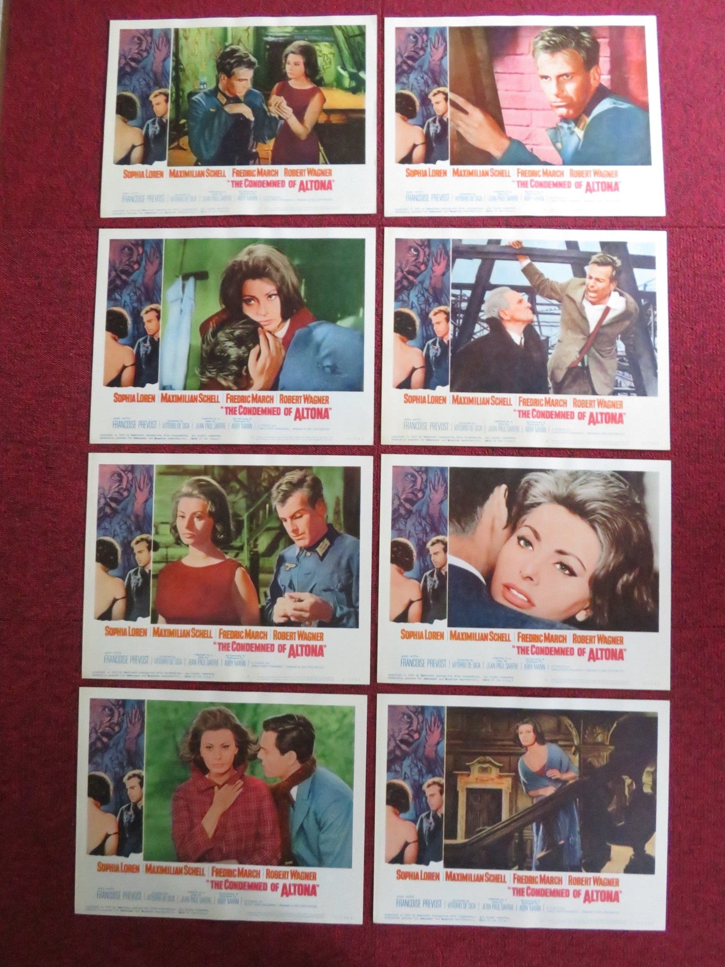 THE CONDEMNED OF ALTONA US LOBBY CARD FULL SET SOPHIA LOREN M. SCHELL 1963 Rendezvous Cinema Movie posters