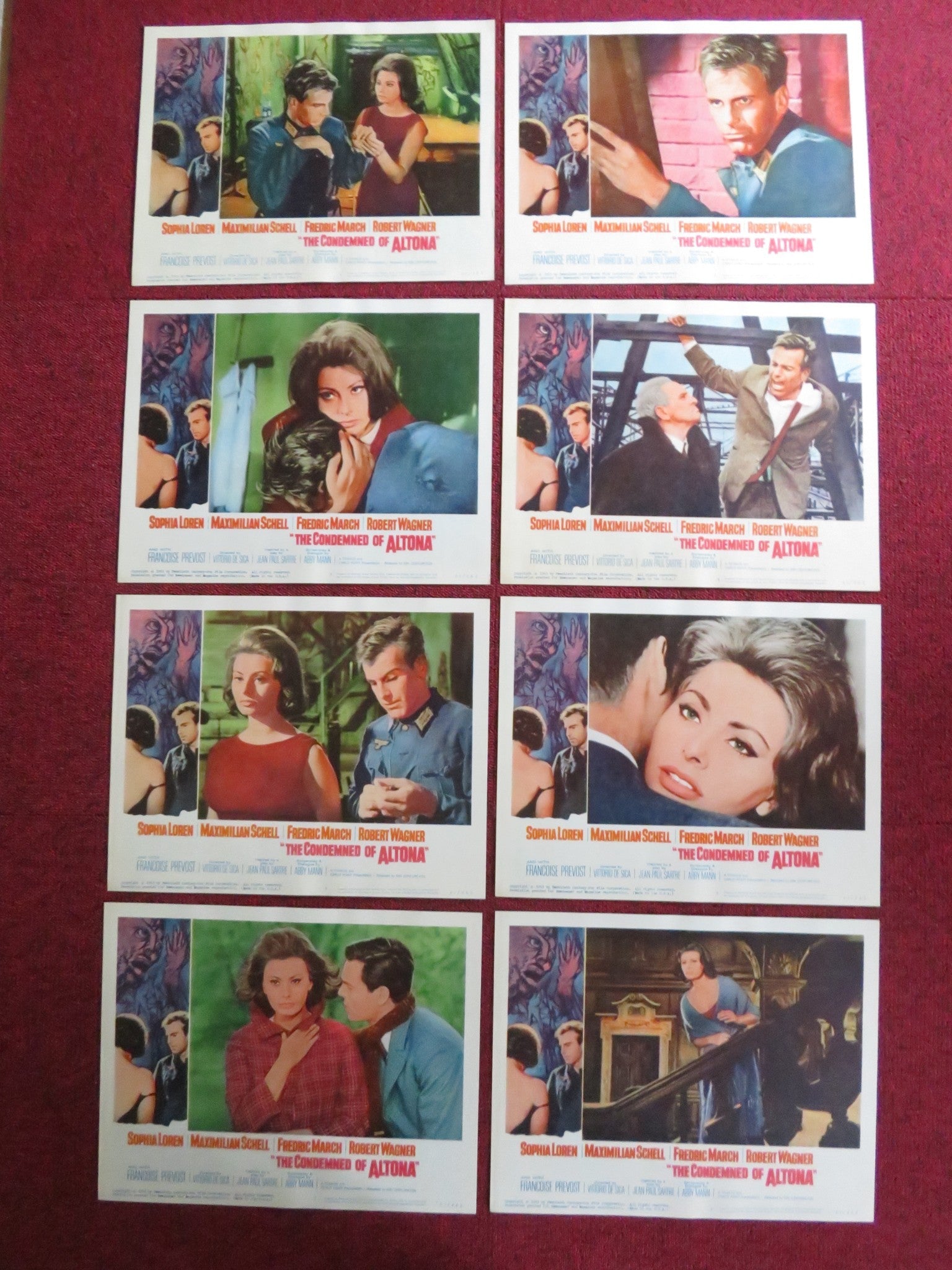 THE CONDEMNED OF ALTONA US LOBBY CARD FULL SET SOPHIA LOREN M. SCHELL 1963 Rendezvous Cinema Movie posters
