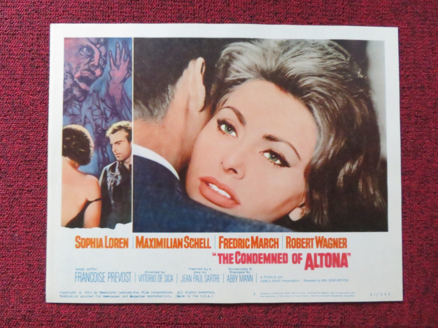 THE CONDEMNED OF ALTONA US LOBBY CARD FULL SET SOPHIA LOREN M. SCHELL 1963 Rendezvous Cinema Movie posters