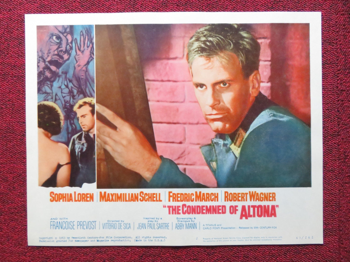 THE CONDEMNED OF ALTONA US LOBBY CARD FULL SET SOPHIA LOREN M. SCHELL 1963 Rendezvous Cinema Movie posters