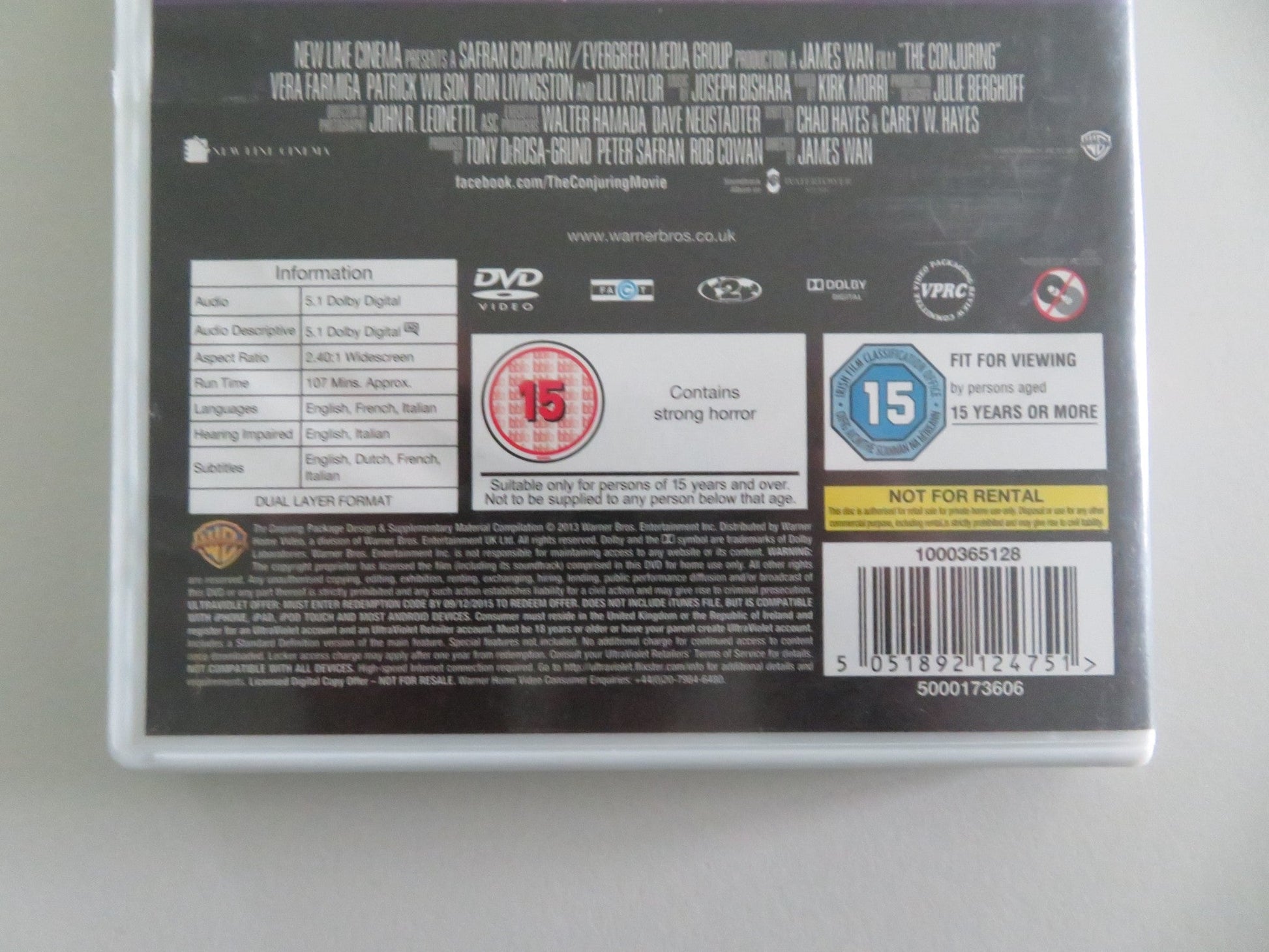 The Conjuring (DVD) Vera Farmiga Patrick Wilson 2013 Region 2 Movie posters