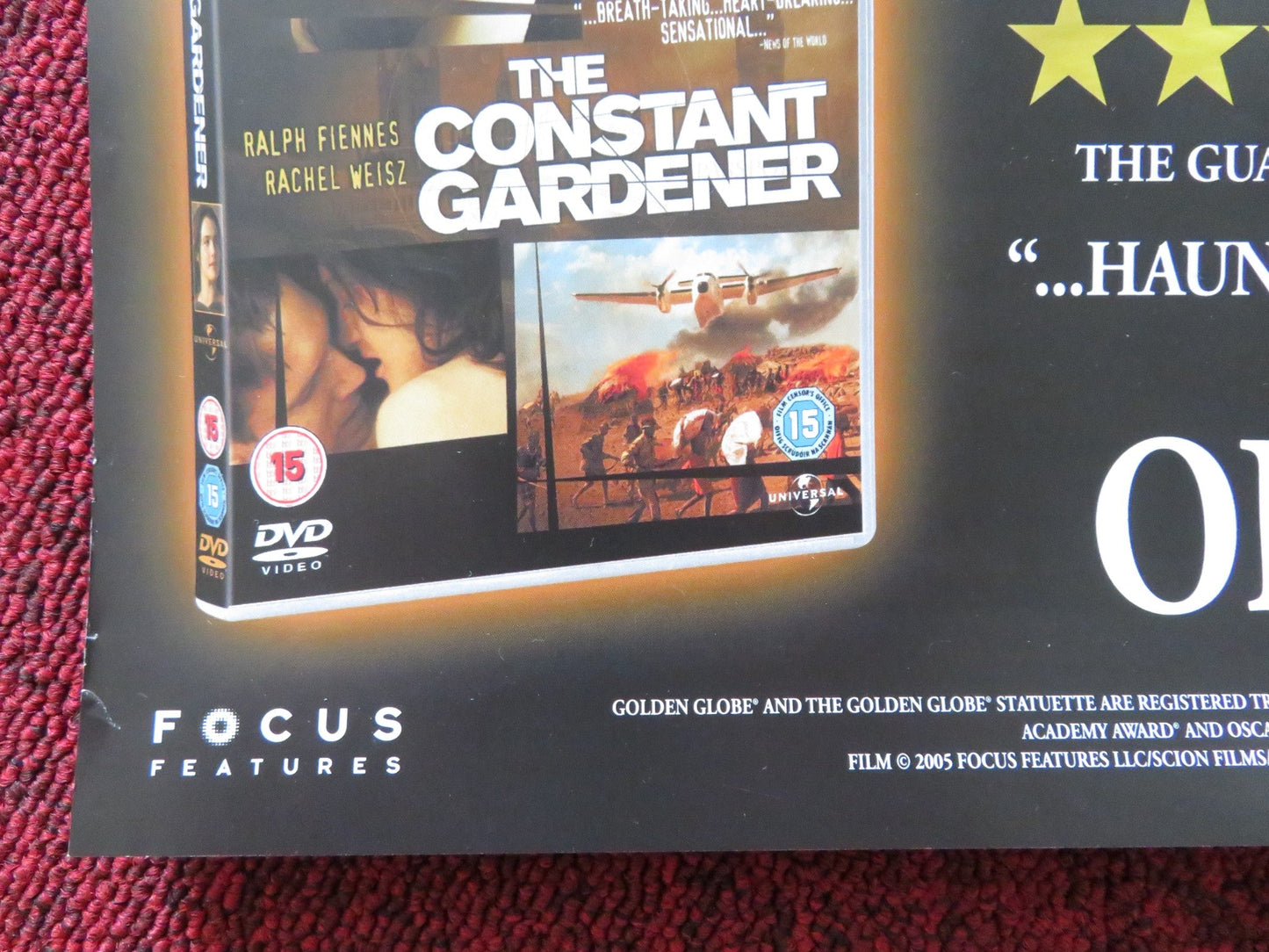 THE CONSTANT GARDENER DVD POSTER RALPH FIENNES RACHEL WEISZ 2005 Rendezvous Cinema Movie posters