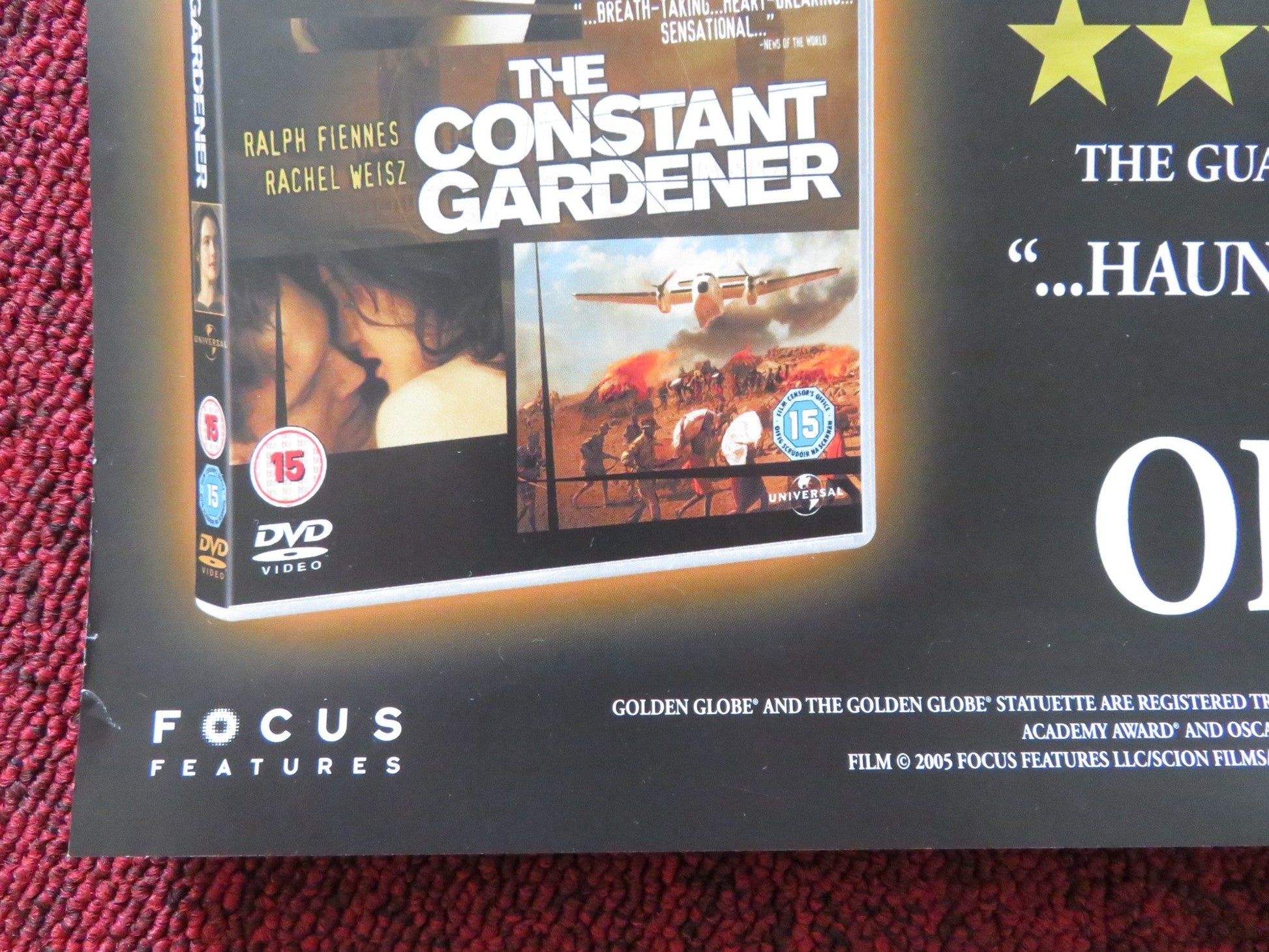 THE CONSTANT GARDENER DVD POSTER RALPH FIENNES RACHEL WEISZ 2005 Rendezvous Cinema Movie posters