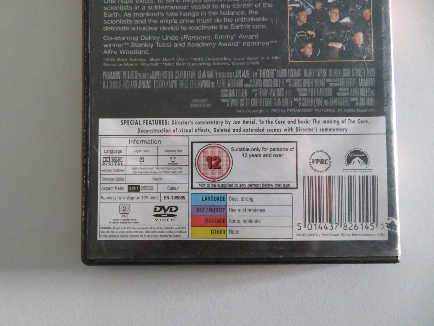 THE CORE (DVD) AARON ECKHART HILARY SWANK 2003 REGION 2 Movie posters