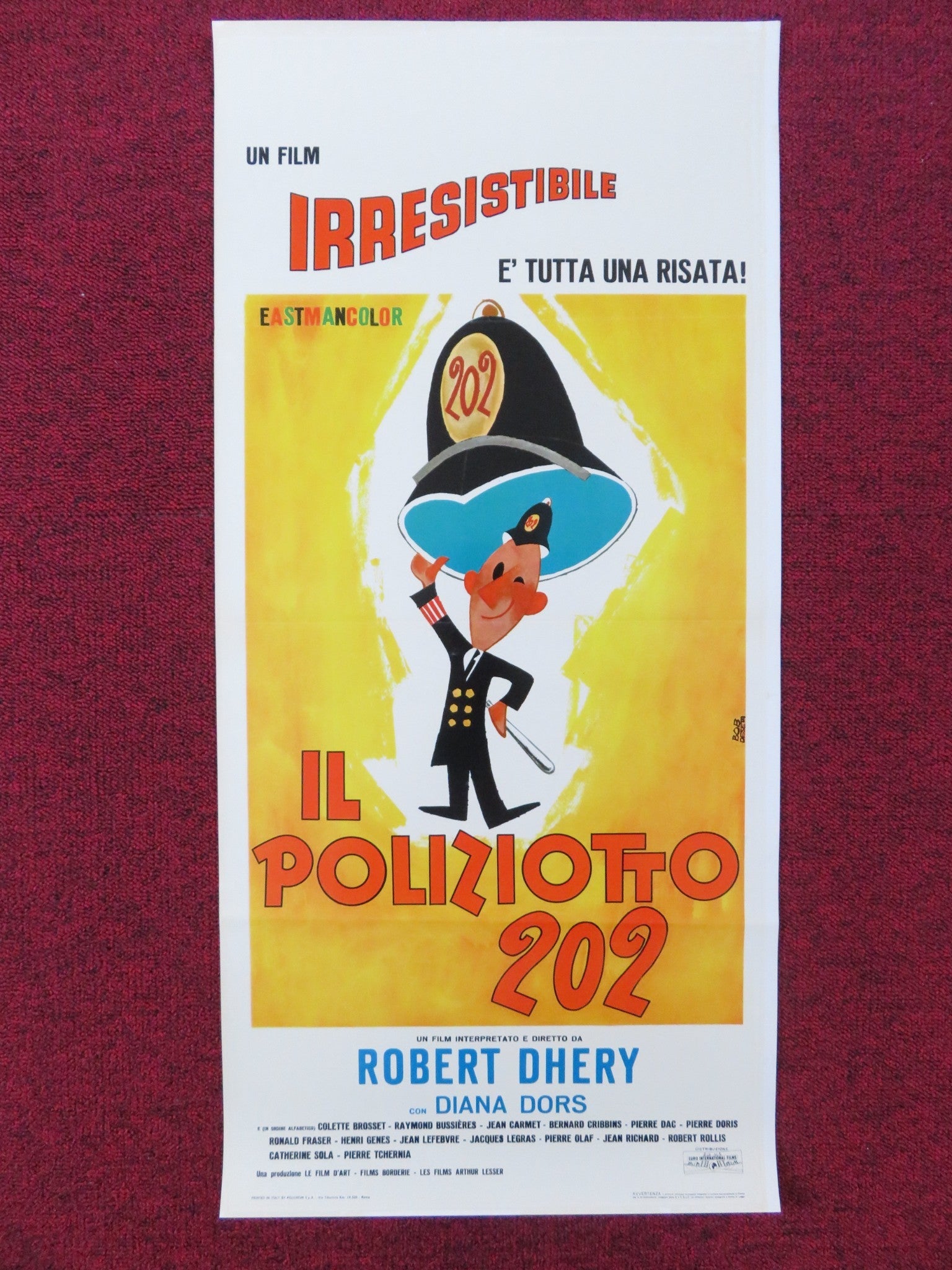 THE COUNTERFEIT CONSTABLE ITALIAN LOCANDINA POSTER ROBERT DHERY DIANA DORS 1965 Rendezvous Cinema Movie posters