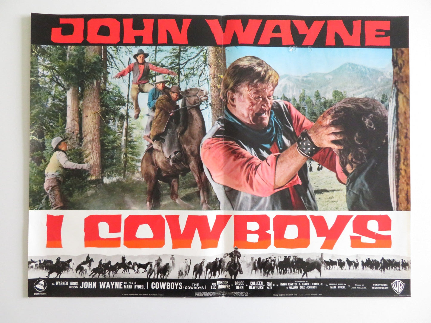 THE COWBOYS - C ITALIAN FOTOBUSTA POSTER JOHN WAYNE BRUCE DERN 1972 Rendezvous Cinema Movie posters