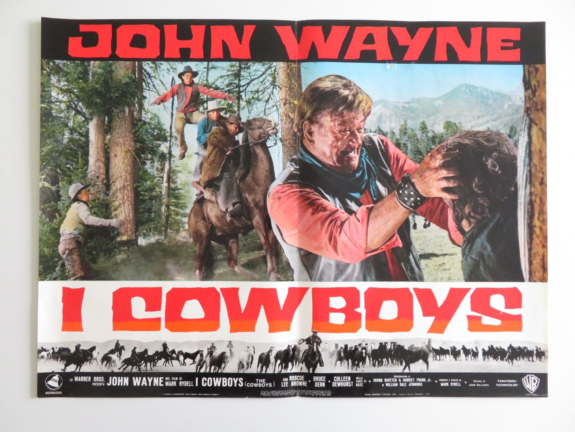 THE COWBOYS - C ITALIAN FOTOBUSTA POSTER JOHN WAYNE BRUCE DERN 1972 Rendezvous Cinema Movie posters