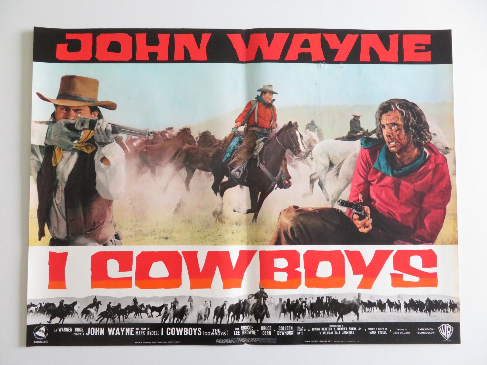 THE COWBOYS - E ITALIAN FOTOBUSTA POSTER JOHN WAYNE BRUCE DERN 1972 Rendezvous Cinema Movie posters