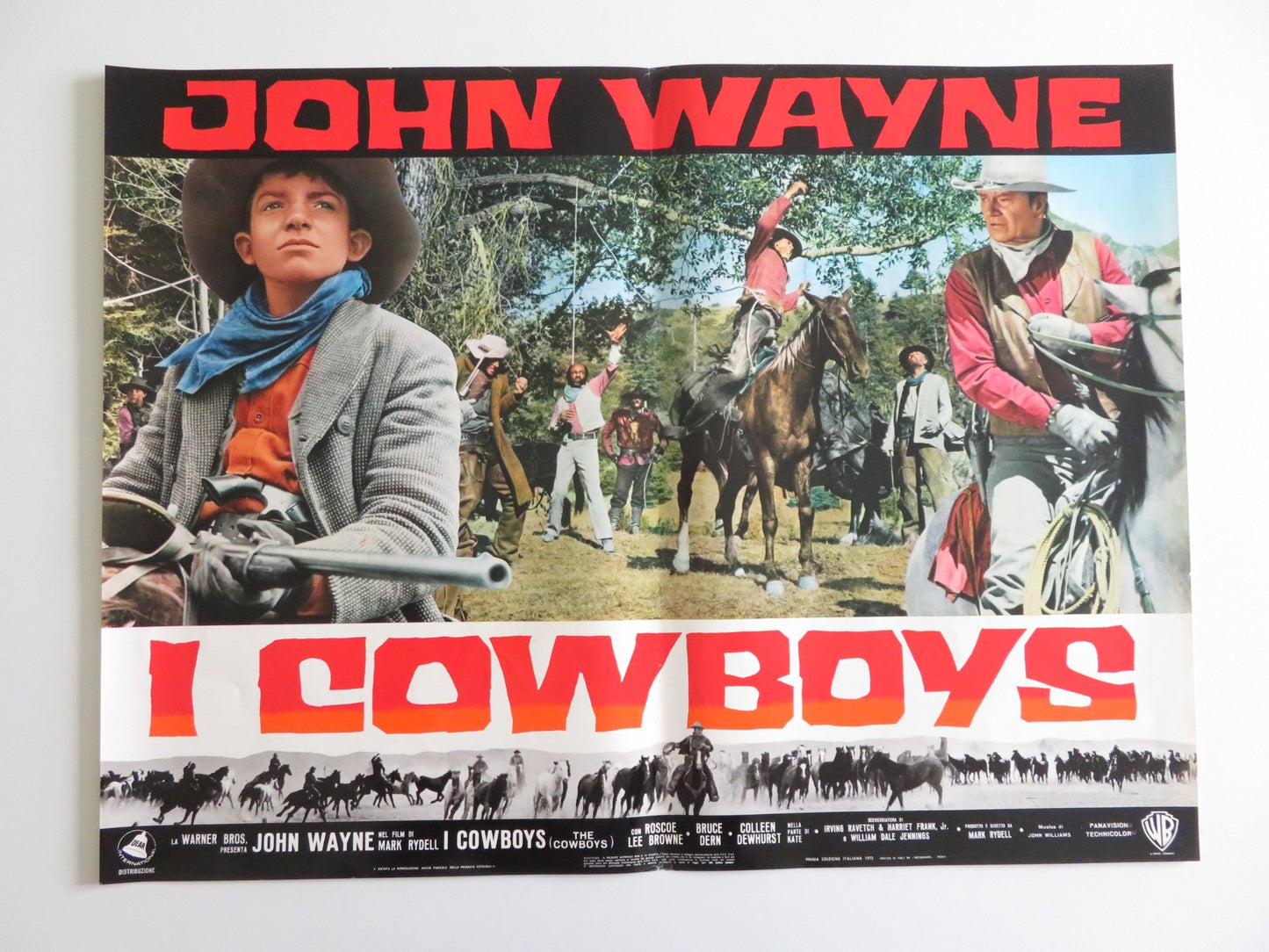 THE COWBOYS - F ITALIAN FOTOBUSTA POSTER JOHN WAYNE BRUCE DERN 1972 Rendezvous Cinema Movie posters