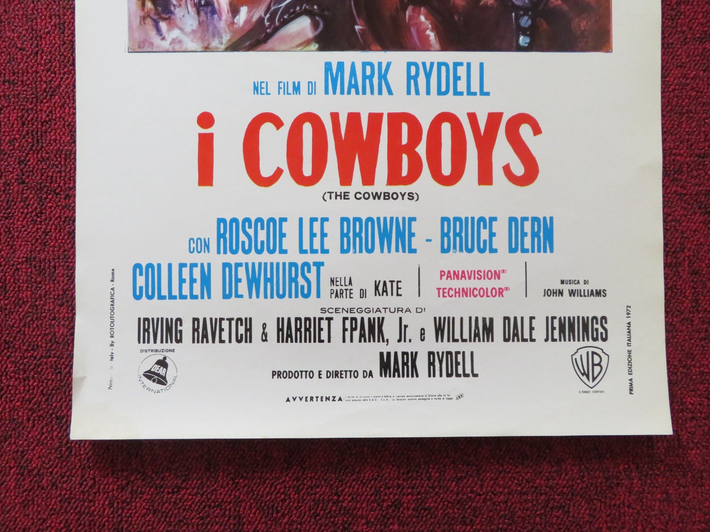 THE COWBOYS ITALIAN LOCANDINA POSTER JOHN WAYNE ROSCOE LEE BROWNE 1972 Rendezvous Cinema Movie posters