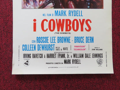 THE COWBOYS ITALIAN LOCANDINA POSTER JOHN WAYNE ROSCOE LEE BROWNE 1972 Rendezvous Cinema Movie posters