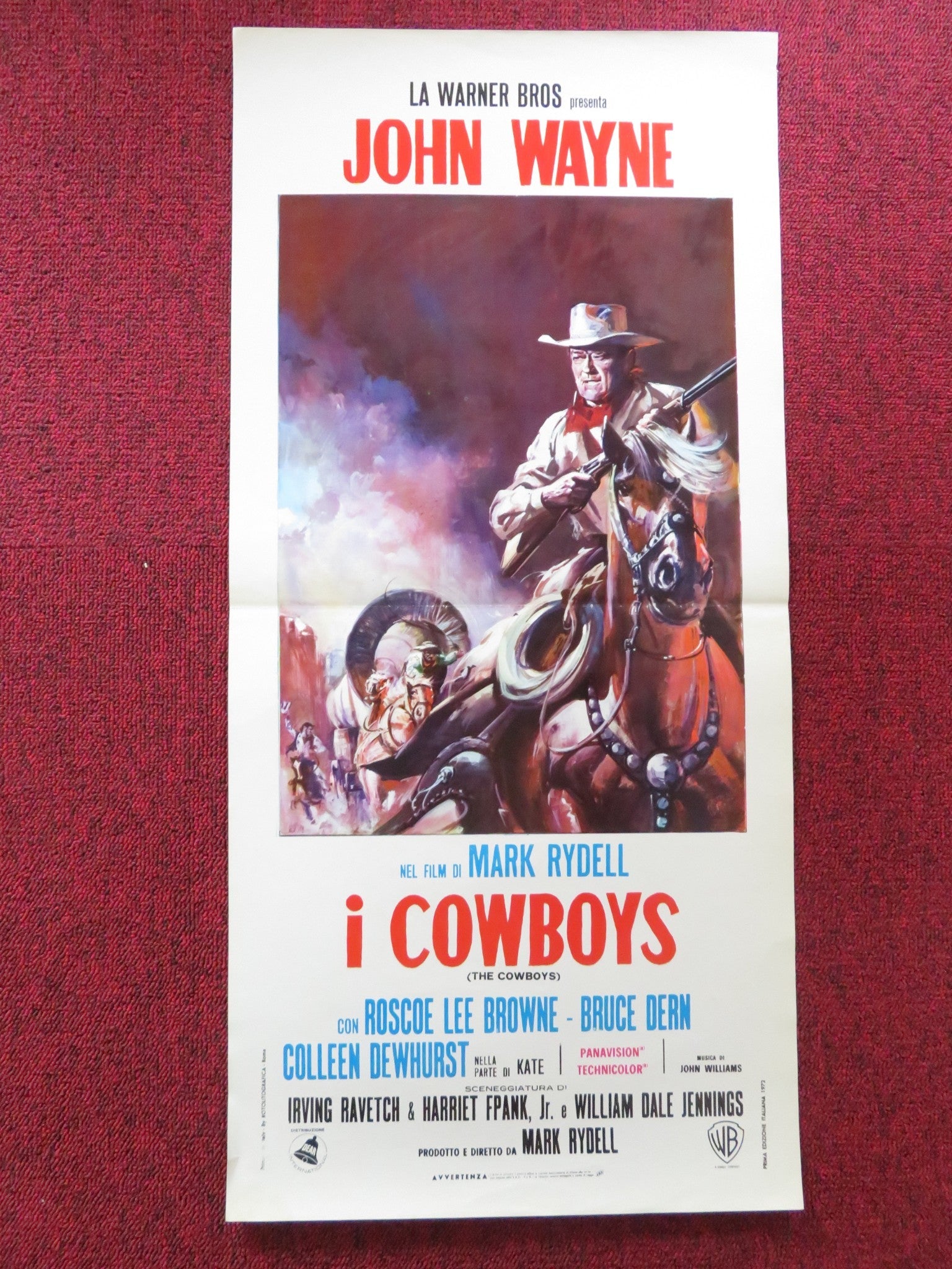 THE COWBOYS ITALIAN LOCANDINA POSTER JOHN WAYNE ROSCOE LEE BROWNE 1972 Rendezvous Cinema Movie posters