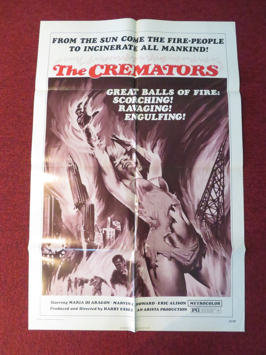 THE CREMATORS FOLDED US ONE SHEET POSTER MARIA DE ARAGON MARVIN HOWARD 1972 Rendezvous Cinema Movie posters