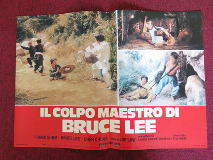 THE CRIPPLED MASTERS - B ITALIAN FOTOBUSTA POSTER FRANK SHUM BRUCE LEEI 1980 Rendezvous Cinema Movie posters