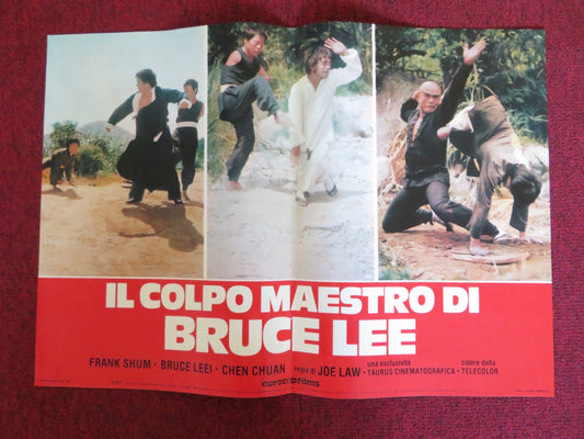 THE CRIPPLED MASTERS - E ITALIAN FOTOBUSTA POSTER FRANK SHUM BRUCE LEEI 1980 Rendezvous Cinema Movie posters