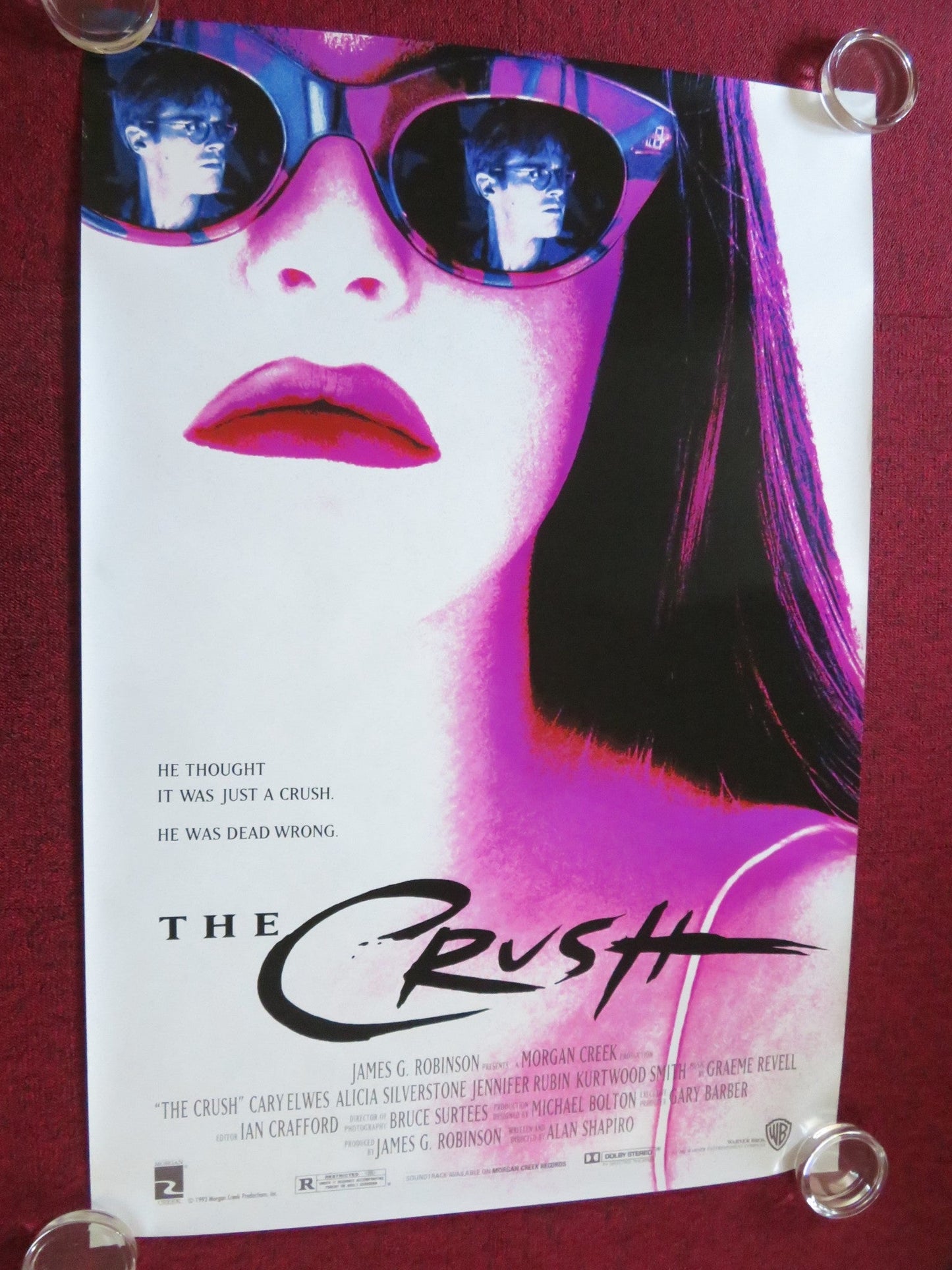 THE CRUSH US ONE SHEET ROLLED POSTER ALICIA SILVERSTONE CARY ELWES 1993 Rendezvous Cinema Movie posters