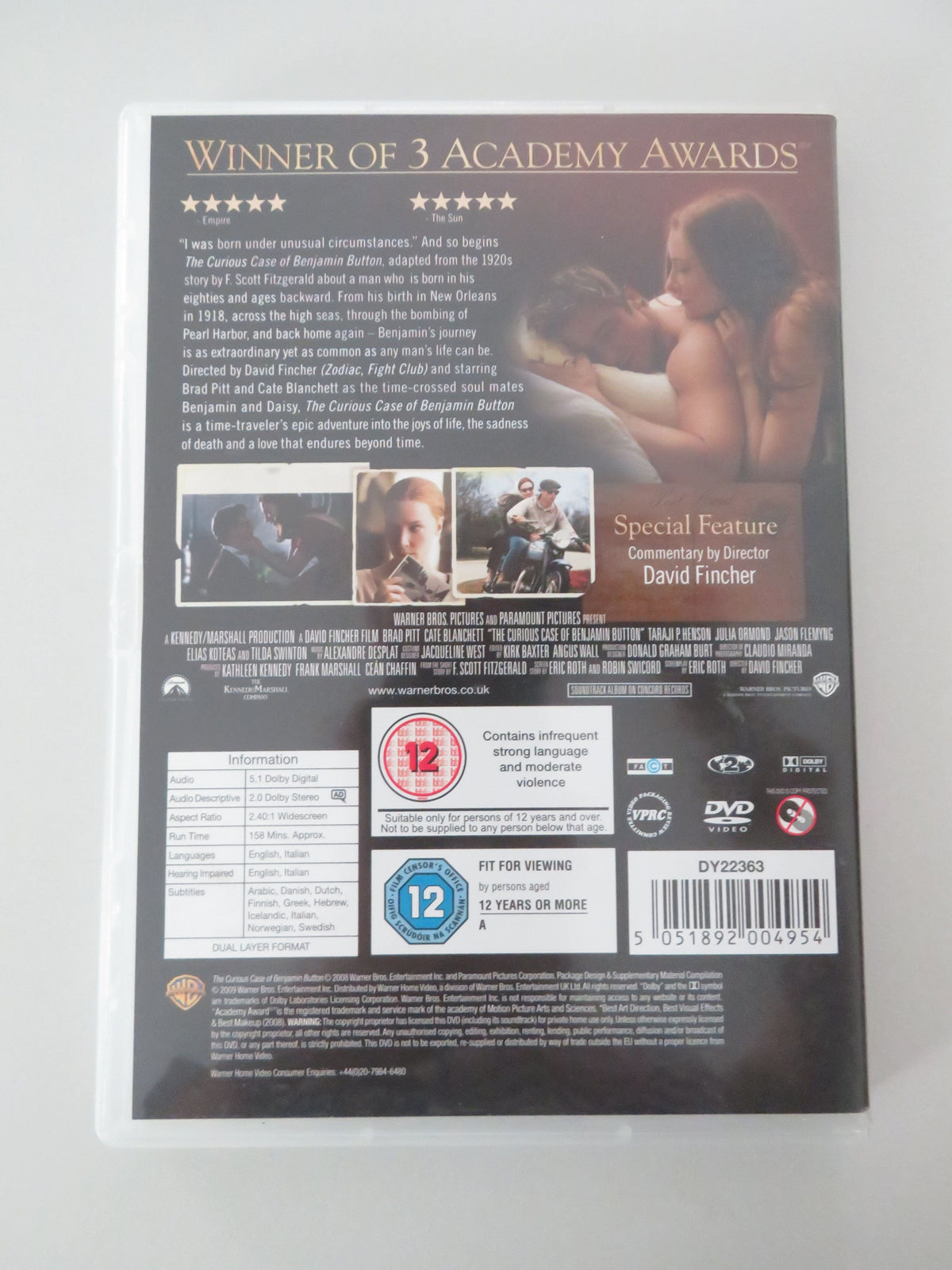The Curious Case of Benjamin Button (DVD) Brad Pitt Cate Blanchett 2008 Region 2 Movie posters