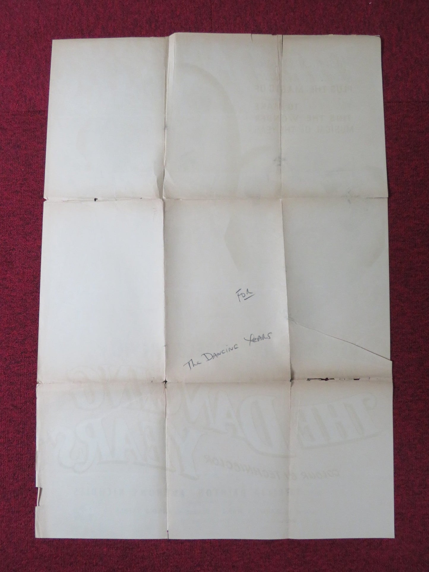 THE DANCING YEARS FOLDED UK ONE SHEET POSTER DENNIS PRICE GISELE PREVILLE 1950 Rendezvous Cinema Movie posters