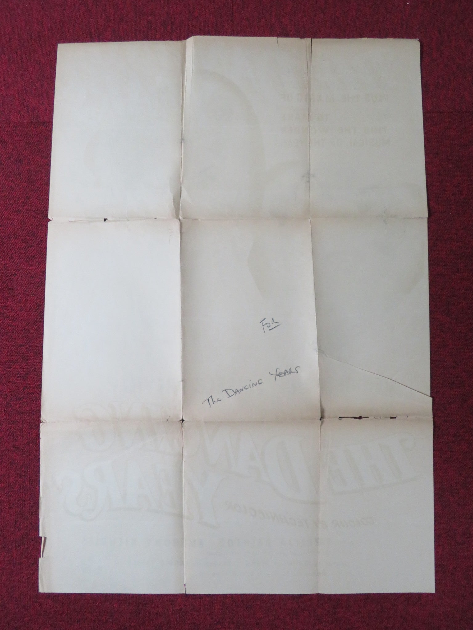 THE DANCING YEARS FOLDED UK ONE SHEET POSTER DENNIS PRICE GISELE PREVILLE 1950 Rendezvous Cinema Movie posters