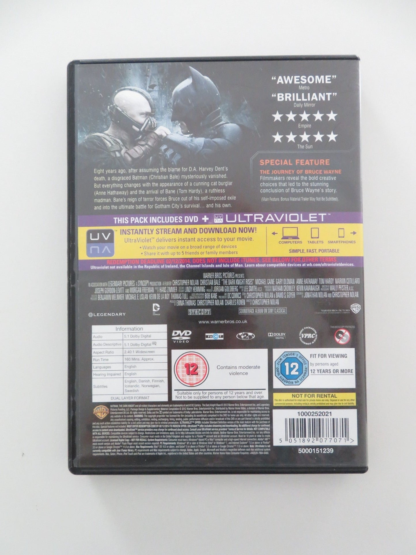THE DARK KNIGHT RISES (DVD) CHRISTIAN BALE TOM HARDY 2012 REGION 2 Movie posters