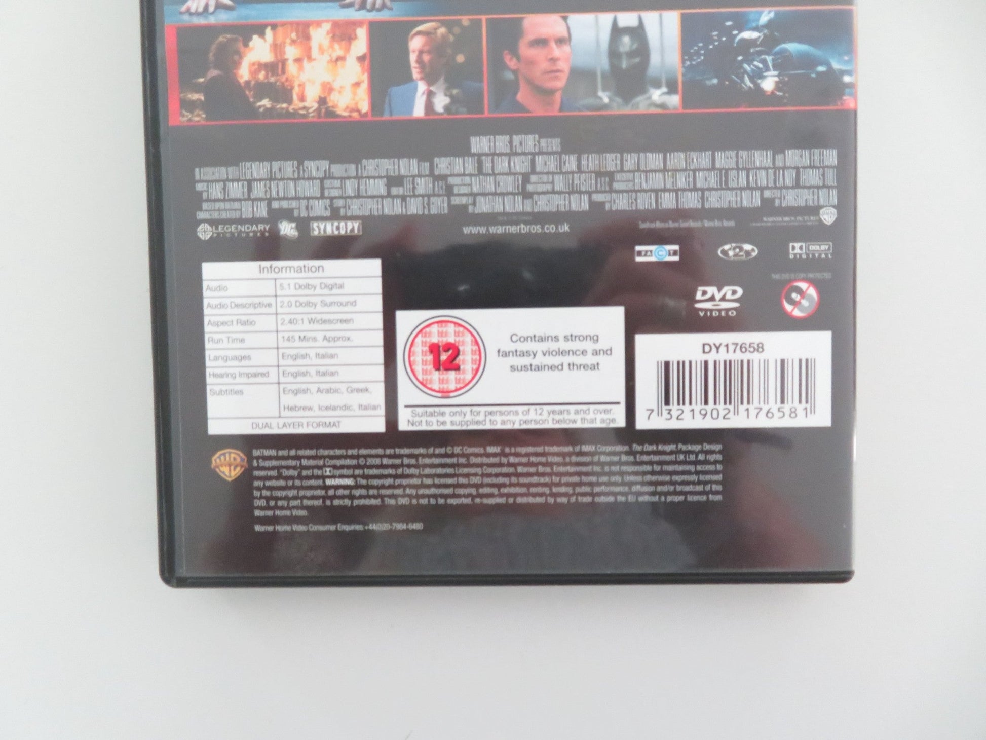 THE DARK KNIGHT - TWO DISC SPECIAL EDITION (DVD) C. BALE H. LEDGER 2008 REGION 2 Movie posters