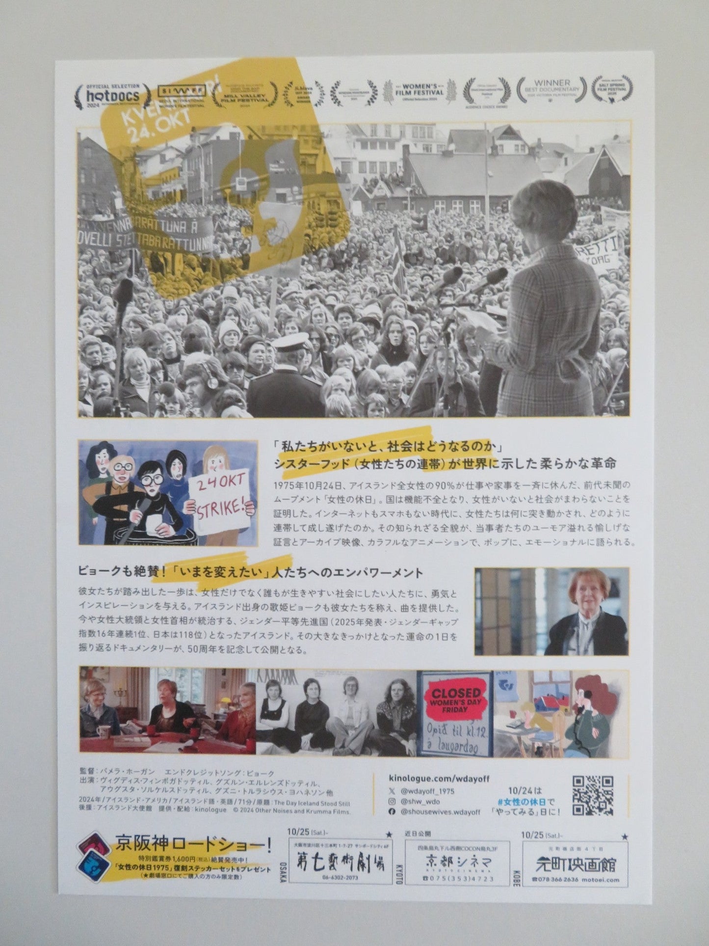 THE DAY ICELAND STOOD STILL JAPANESE CHIRASHI (B5) POSTER PAMELA HOGAN 2024 Movie posters