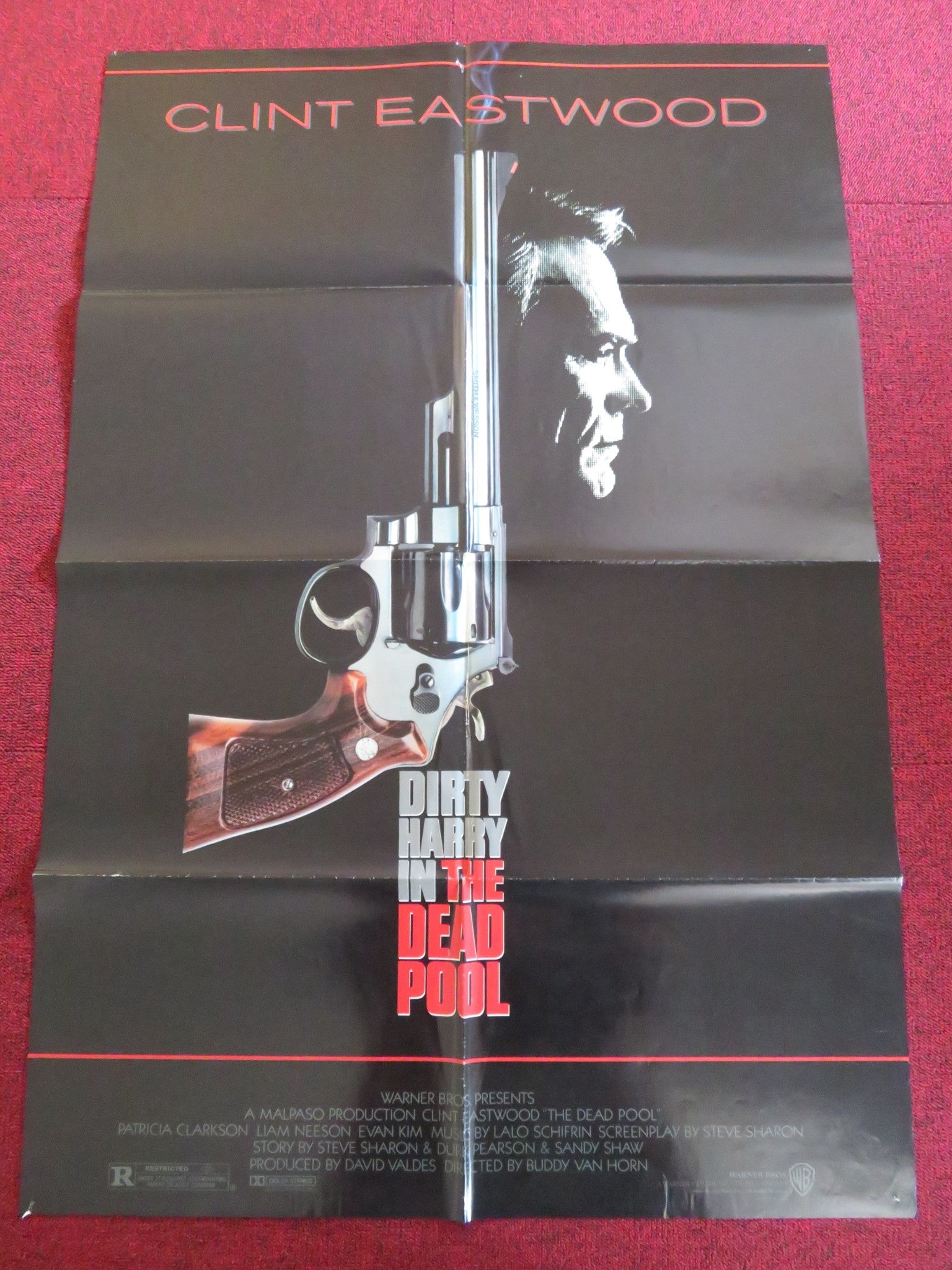 THE DEAD POOL FOLDED US ONE SHEET POSTER CLINT EASTWOOD LIAM NEESON 1988 Rendezvous Cinema Movie posters