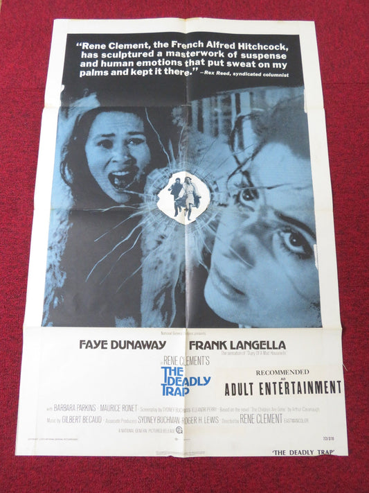 THE DEADLY TRAP FOLDED US ONE SHEET POSTER FAYE DUNAWAY FRANK LANGELLA 1972 Rendezvous Cinema Movie posters