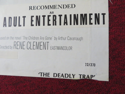 THE DEADLY TRAP FOLDED US ONE SHEET POSTER FAYE DUNAWAY FRANK LANGELLA 1972 Rendezvous Cinema Movie posters