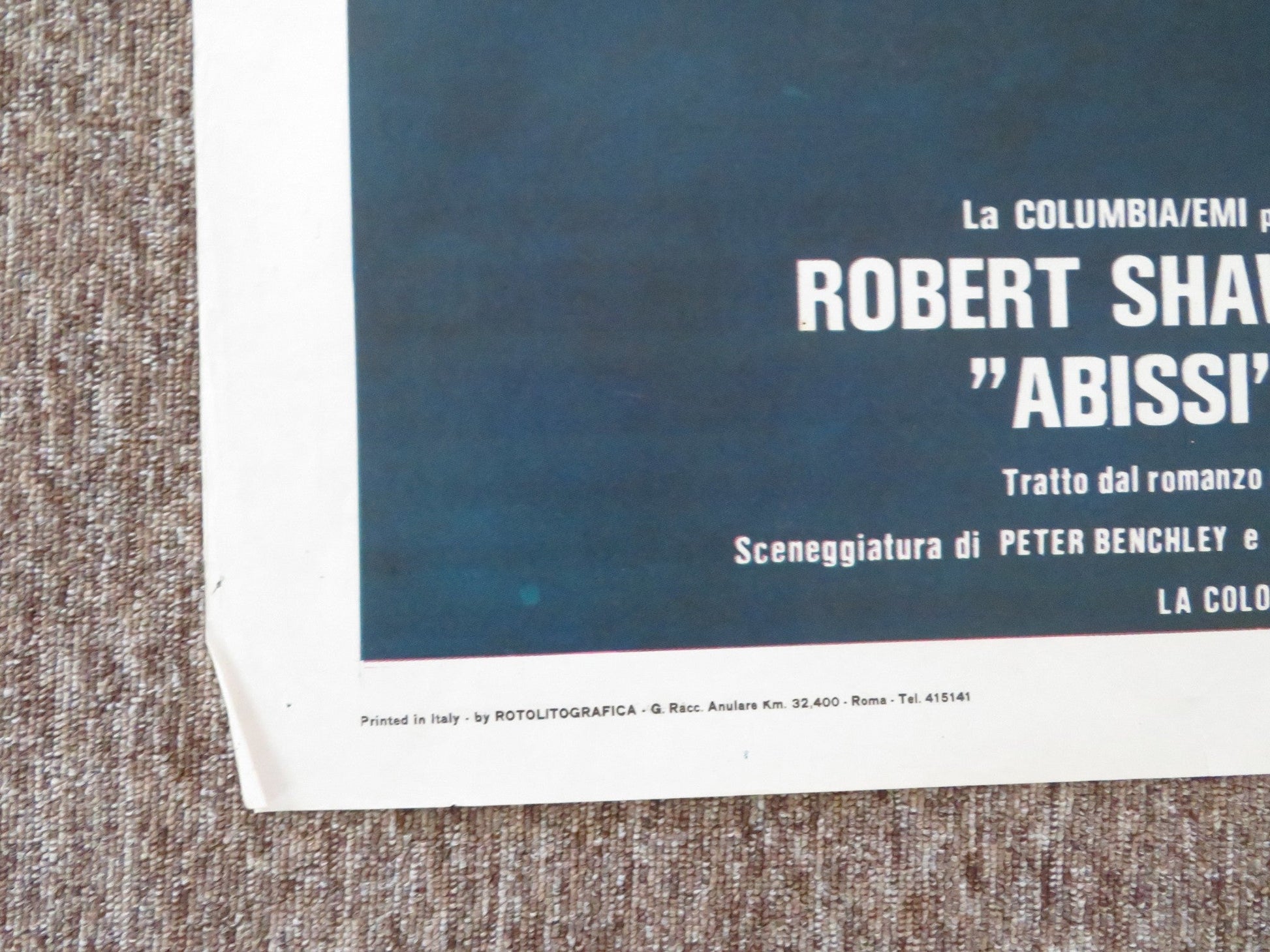 THE DEEP ITALIAN 2 FOGLIO POSTER JACQUELINE BISSET ROBERT SHAW 1977 Rendezvous Cinema Movie posters