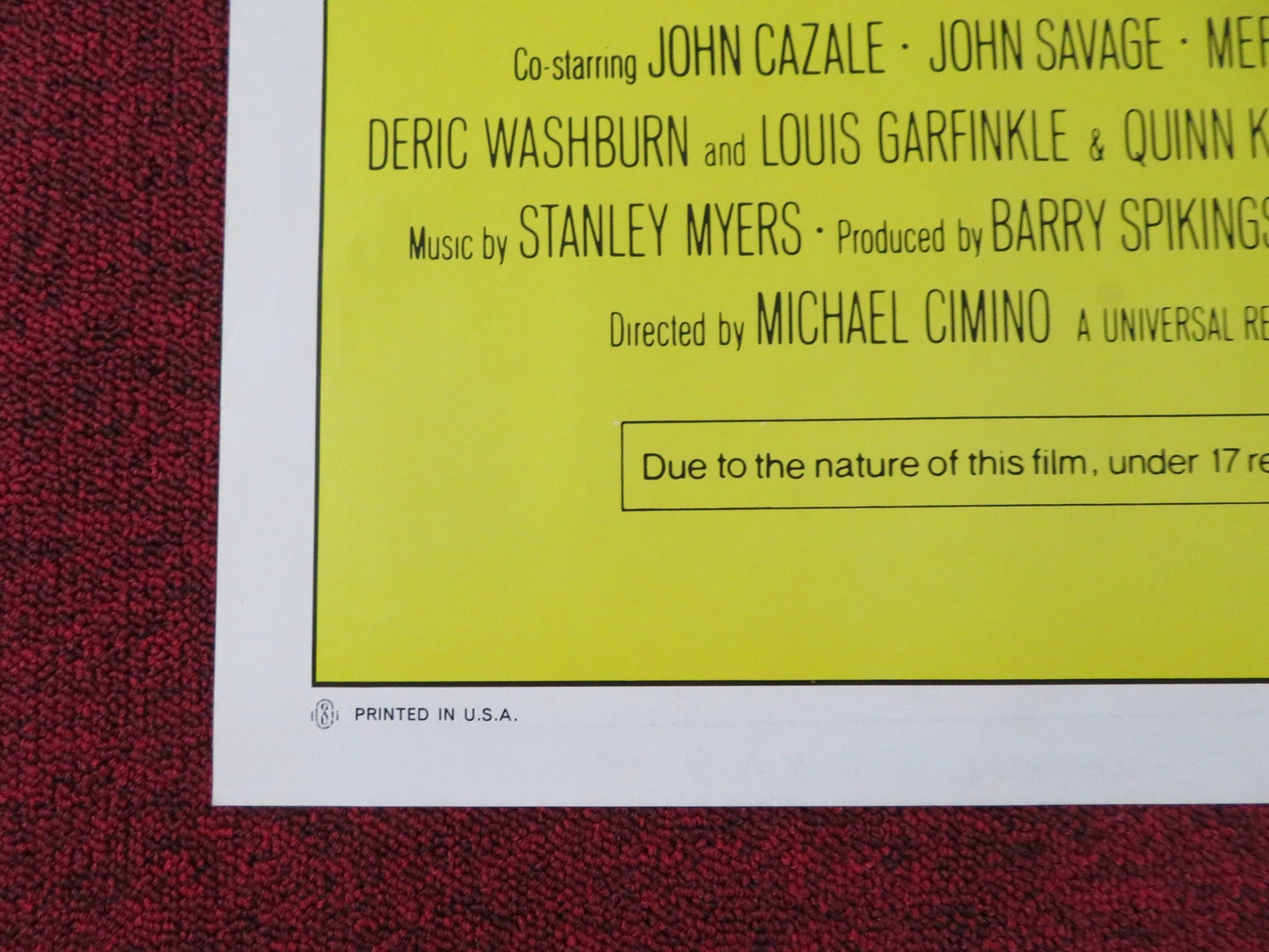 THE DEER HUNTER FOLDED US ONE SHEET POSTER ROBERT DE NIRO C. WALKEN 1978 Rendezvous Cinema Movie posters