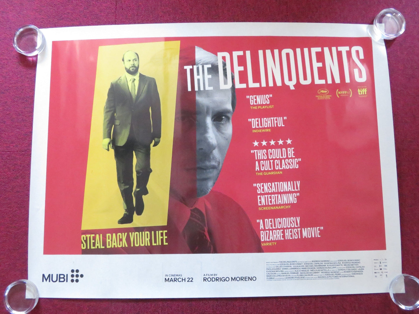THE DELINQUENTS UK QUAD ROLLED POSTER DANIEL ELIAS ESTEBAN BIGLIARDI 2023 Rendezvous Cinema Movie posters