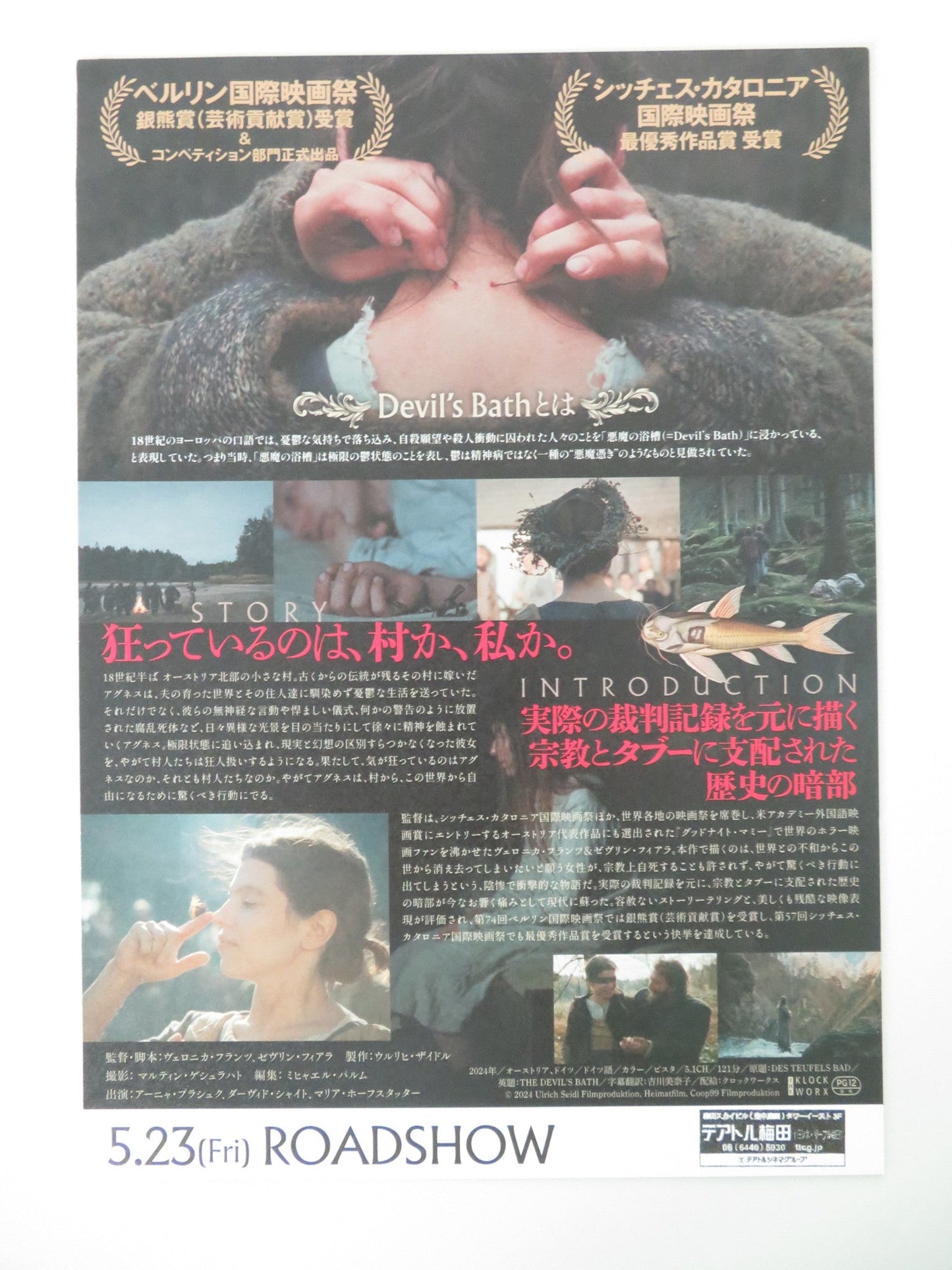 THE DEVIL'S BATH JAPANESE CHIRASHI (B5) POSTER ANJA PLASCHG DAVID SCHEID 2024 Movie posters