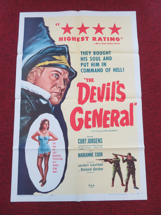 The Devil's General Folded US One Sheet Poster Curd Jurgens Viktor de Kowa 1957 Movie posters