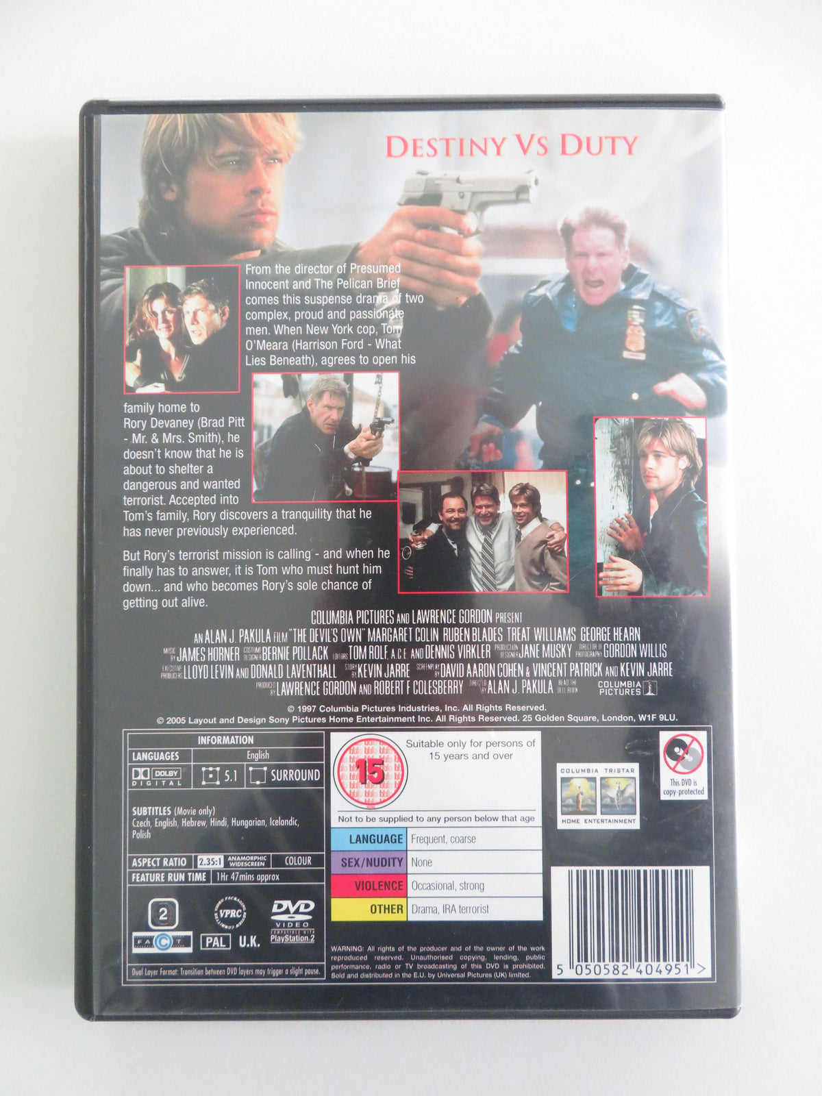 The Devil's Own (DVD) Harrison Ford Brad Pitt 1997 Region 2 Movie posters