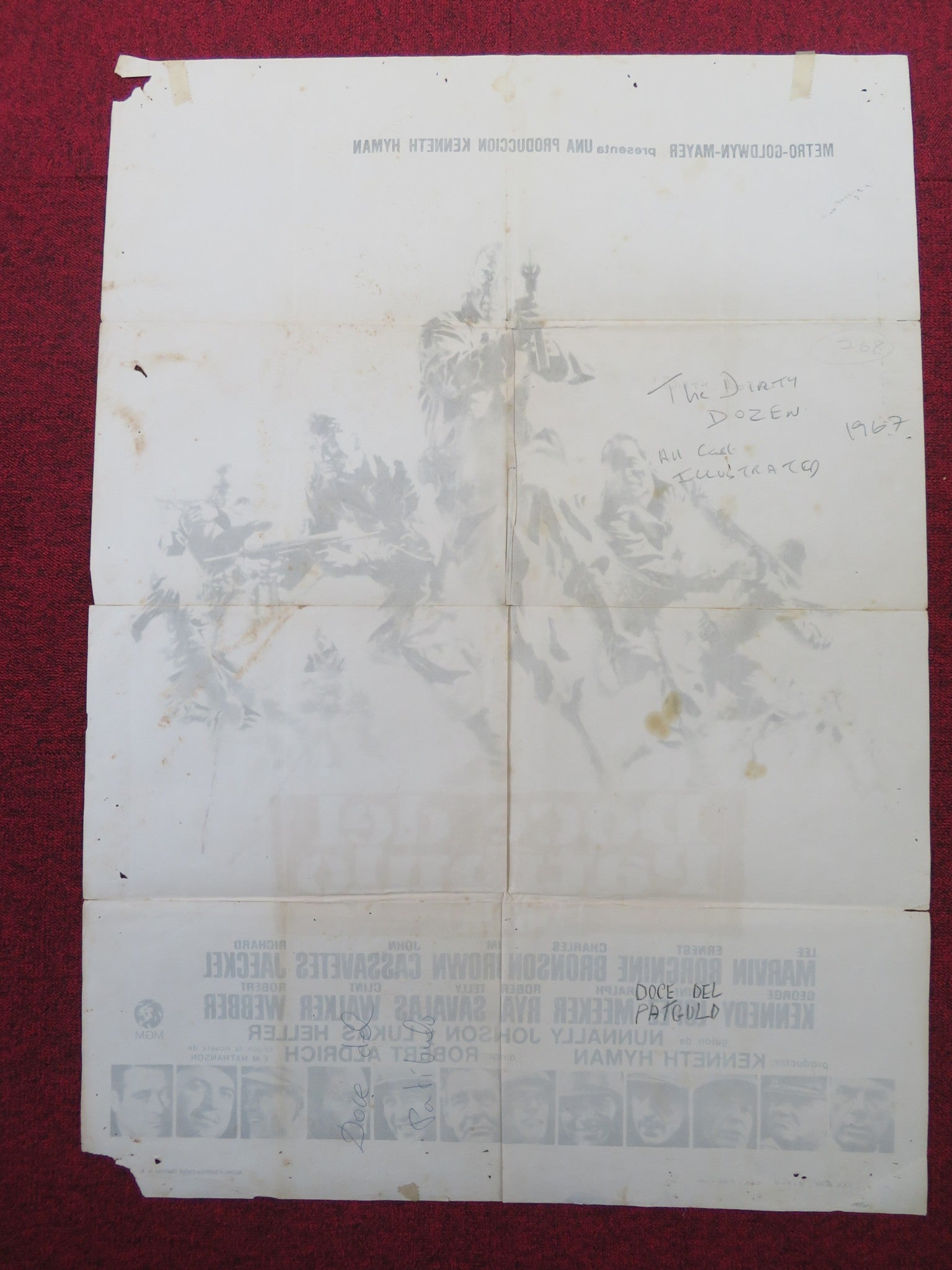 THE DIRTY DOZEN SPANISH POSTER LEE MARVIN ERNEST BORGNINE CHARLES BRONSON 1967 Rendezvous Cinema Movie posters