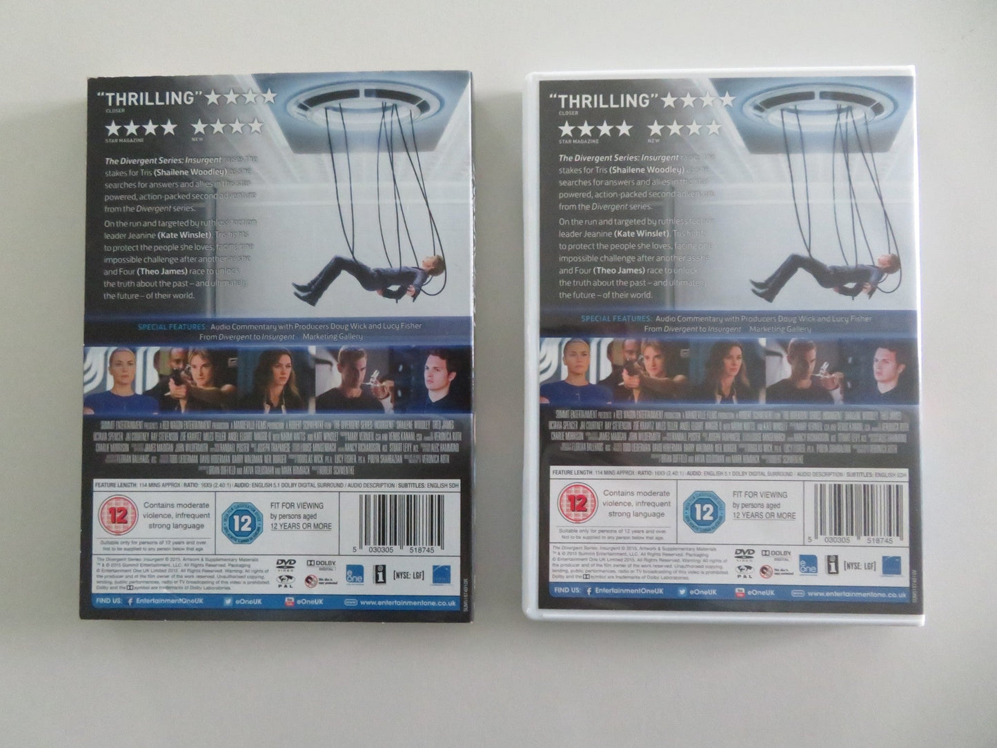 The Divergent Series: Insurgent (DVD) Shailene Woodley Theo James 2015 Region 2 Movie posters