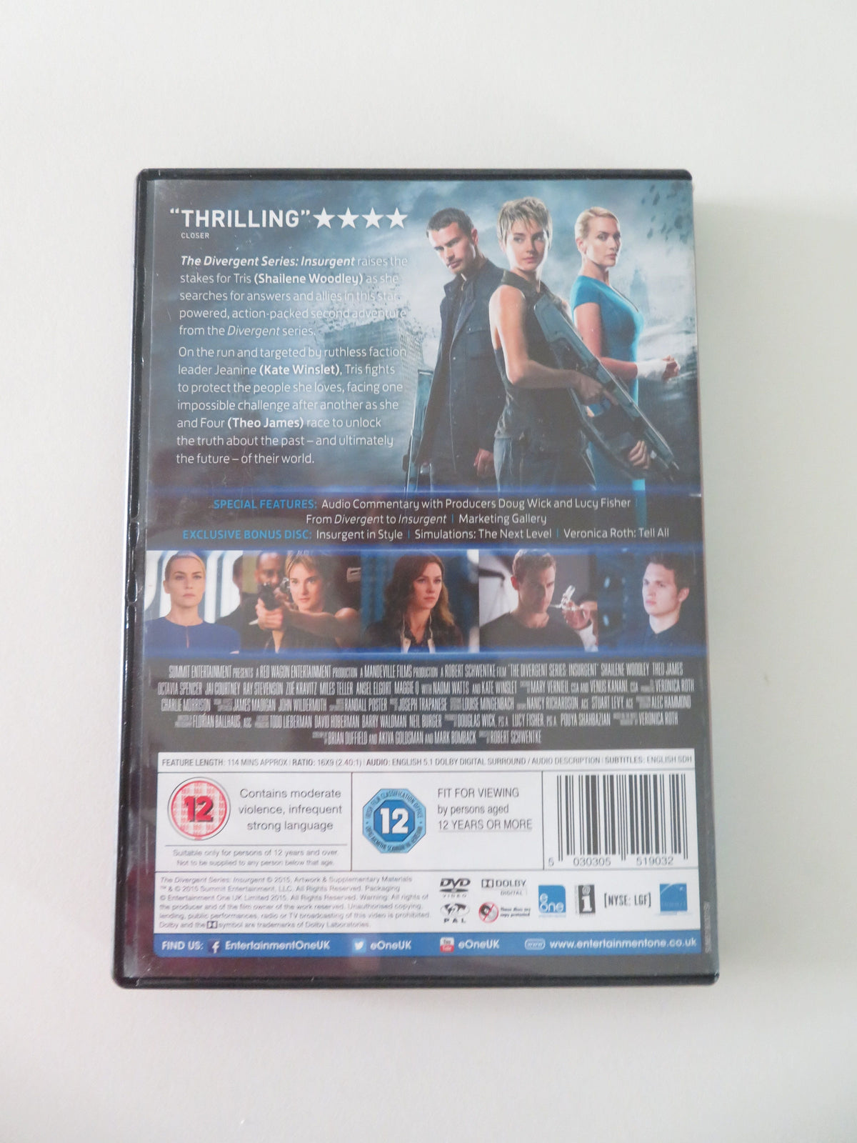 The Divergent Series: Insurgent (DVD) Shailene Woodley Theo James 2015 Region 2 Movie posters