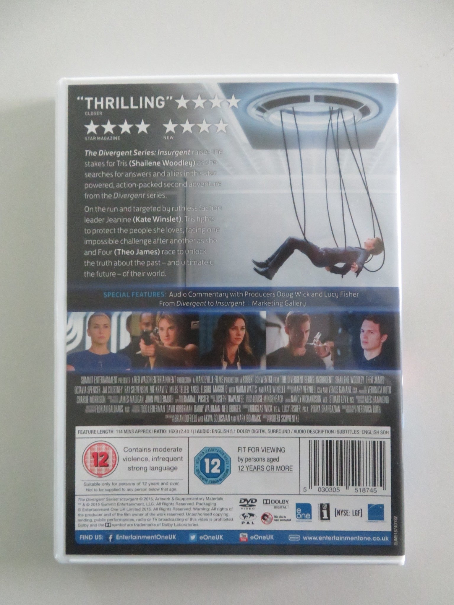 The Divergent Series: Insurgent (DVD) Shailene Woodley Theo James 2015 Region 2 Movie posters
