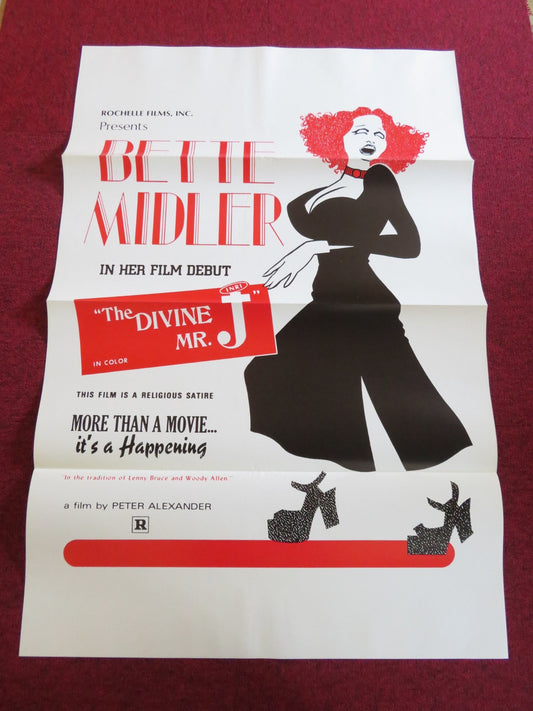 THE DIVINE MR. J US TRI FOLDED ONE SHEET ROLLED POSTER BETTE MIDLER 1971 Rendezvous Cinema Movie posters
