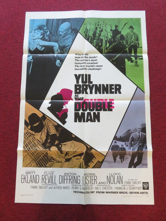 THE DOUBLE MAN FOLDED US ONE SHEET POSTER YUL BRYNNER BRITT EKLAND 1967 Movie posters