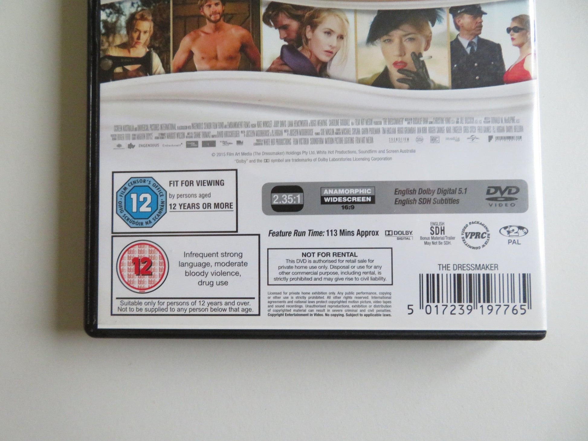 THE DRESSMAKER (DVD) KATE WINSLET LIAM HEMSWORTH 2015 REGION 2 Movie posters