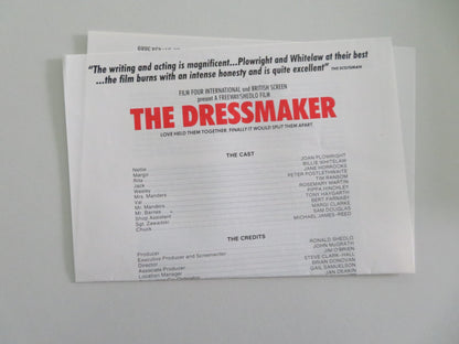 THE DRESSMAKER MOVIE STILL PHOTO LOT OF 6 BILLIE WHITELAW JOAN PLOWRIGHT 1988 Movie posters