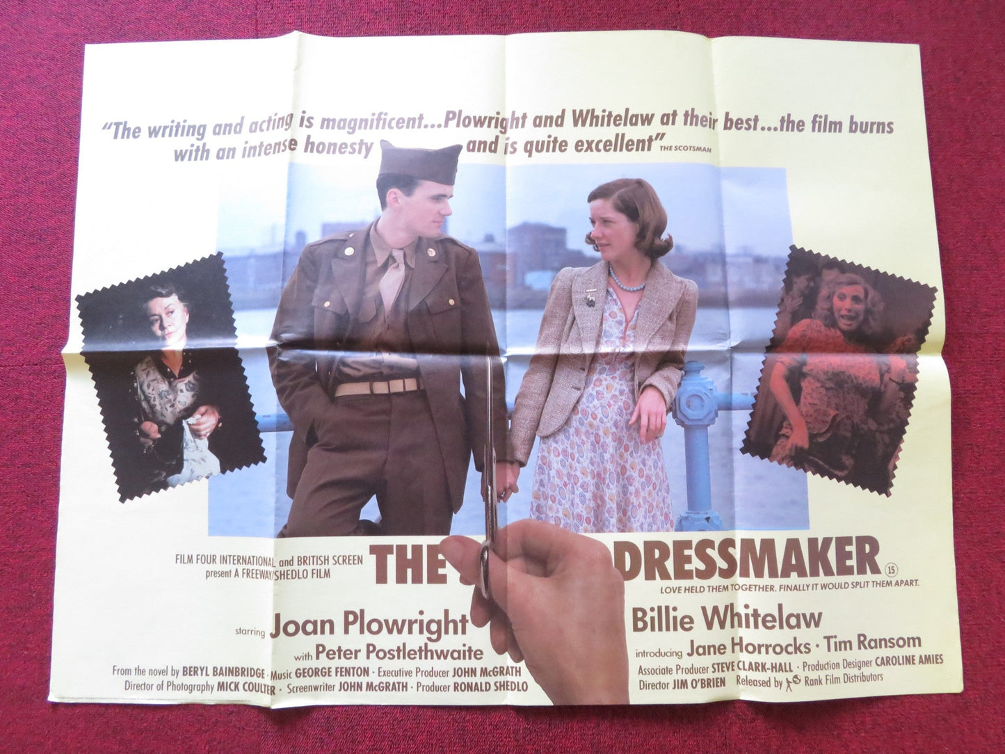 THE DRESSMAKER UK QUAD POSTER FOLDED BILLIE WHITELAW JANE HORROCKS 1988 Rendezvous Cinema Movie posters