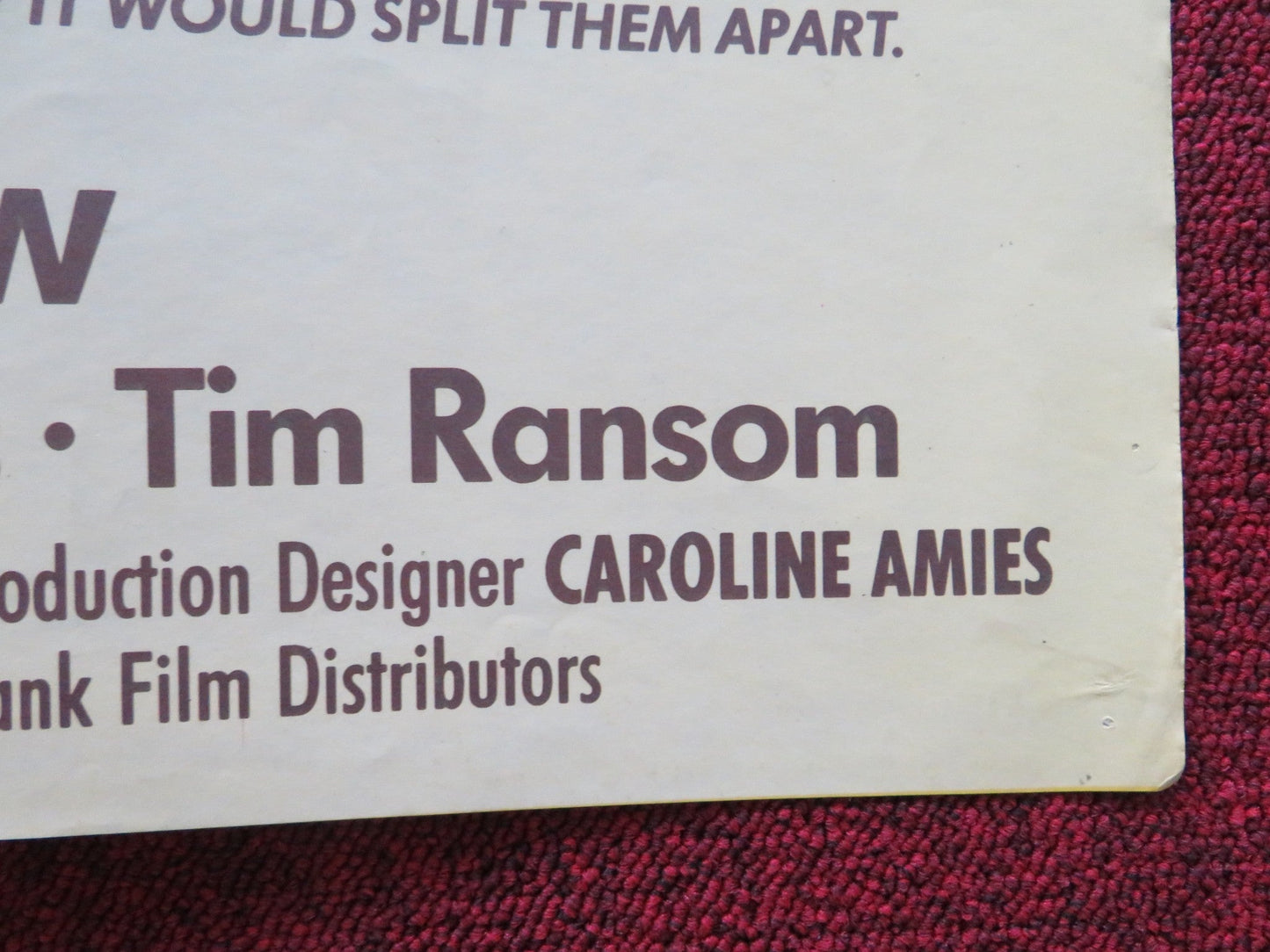 THE DRESSMAKER UK QUAD POSTER FOLDED BILLIE WHITELAW JANE HORROCKS 1988 Rendezvous Cinema Movie posters