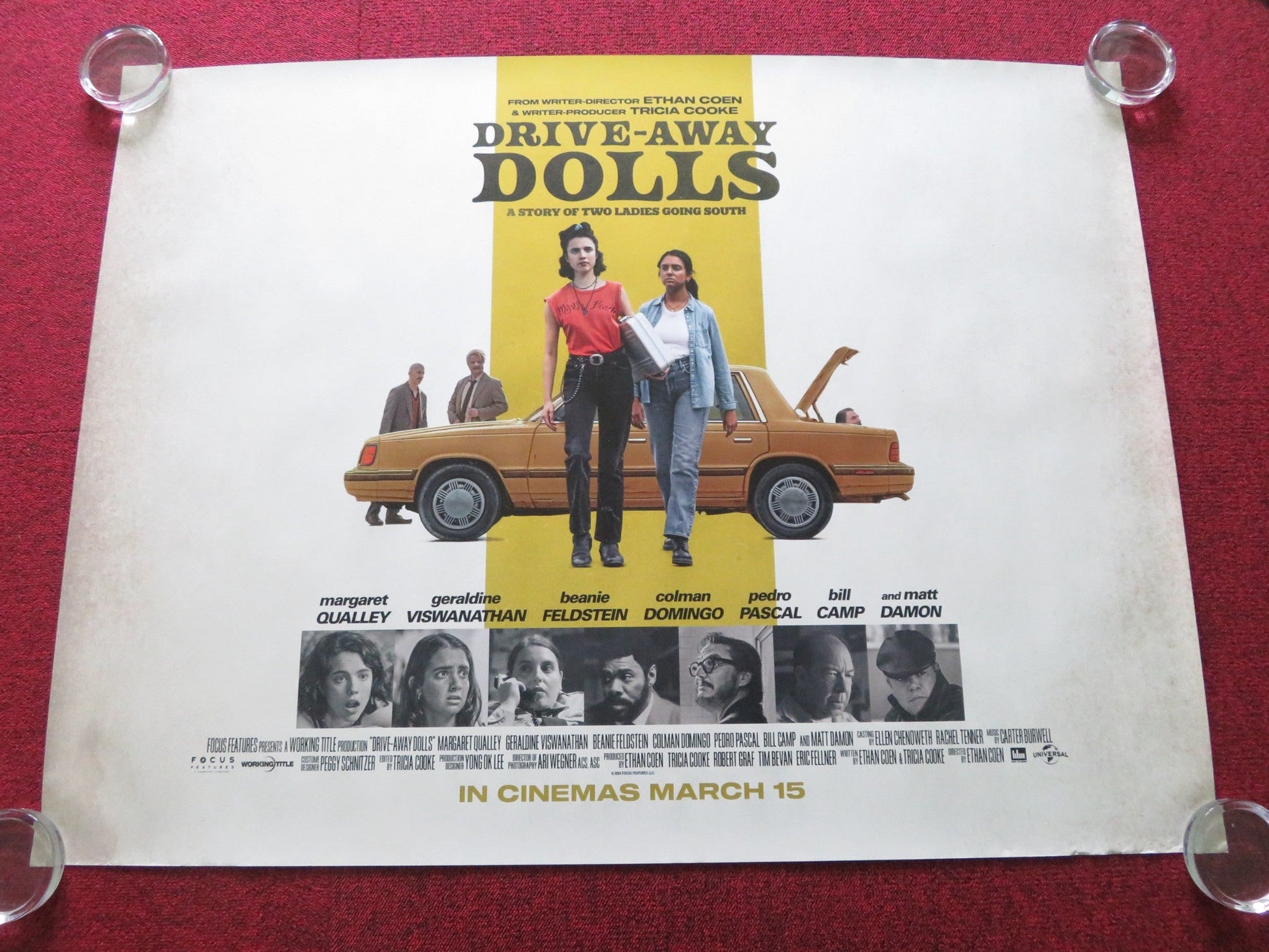 THE DRIVE - AWAY DOLLS - B UK QUAD ROLLED POSTER MARGARET QUALLEY P. PASCAL 2024 Rendezvous Cinema Movie posters