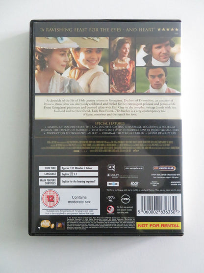 THE DUCHESS (DVD) KEIRA KNIGHTLEY RALPH FIENNES 2008 REGION 2 Rendezvous Cinema Movie posters