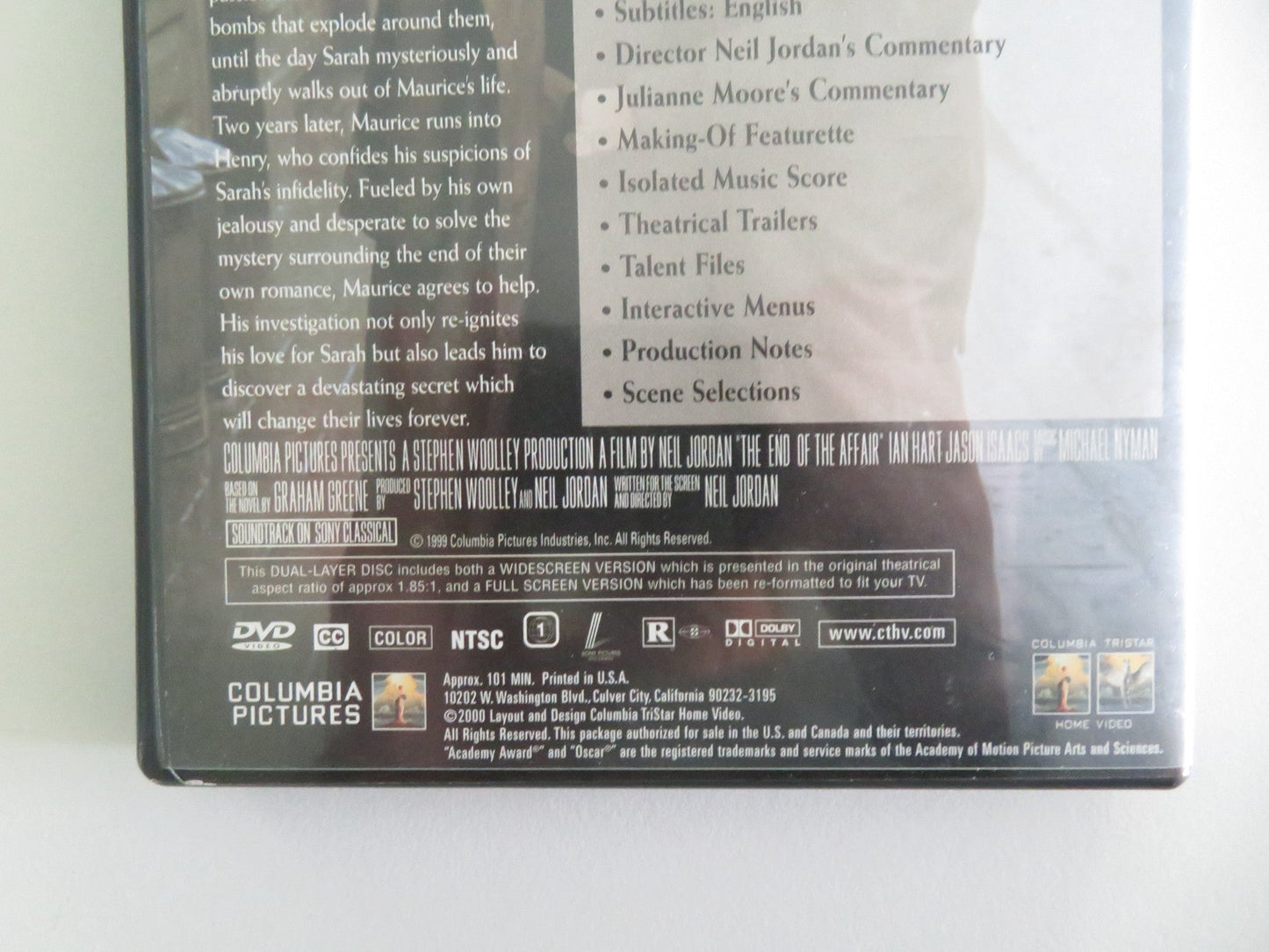 The End of the Affair (DVD) Ralph Fiennes Julianne Moore 1999 Region 1 Movie posters